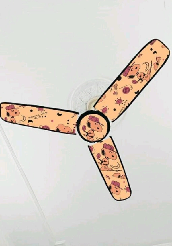 Printed PVC Fan Cover Dimemsions - Blade size 20"7" (set of 3 pcs ) Fan size 8" diameter (1pc) For Kids Room Cover - Free Size , PVC, Cover, Multipack